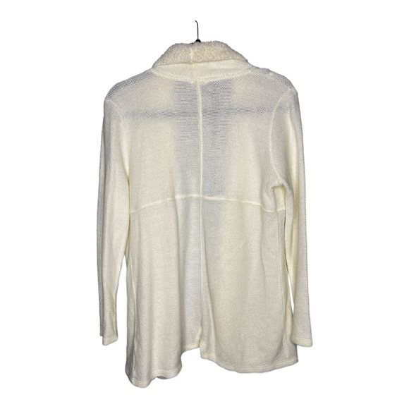 En Creme Anthropologie Sweater Ivory Open Front Knit Cardigan | M - Picture 2 of 9